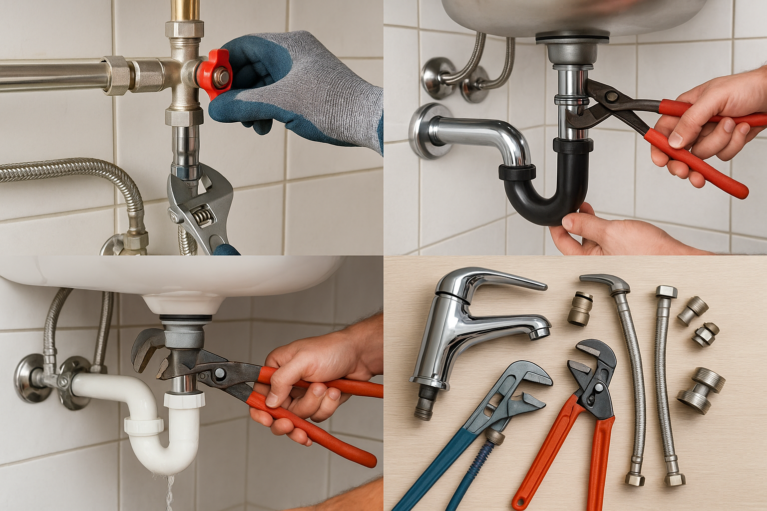 Assortment of plumbing tools